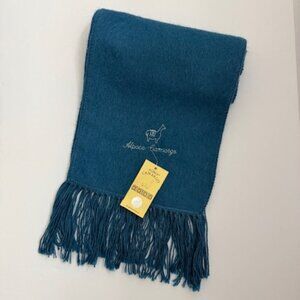 Alpaca Camargo Teal Blue Alpaca Blend Scarf w/ Fringe Unisex 76" x 8.75" NWT